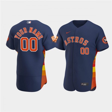 Men's Houston Astros ACTIVE Player Custom Navy 60th Anniversary Flex Base Stitched Baseball Jersey