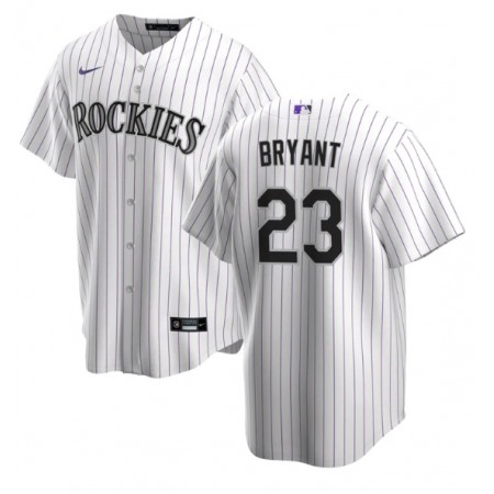 Men's Colorado Rockies #23 Kris Bryant White Stitched Baseball Jersey