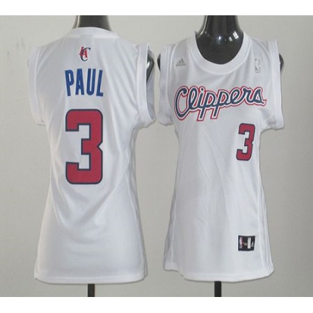 Clippers #3 Chris Paul White Women Fashion Stitched NBA Jersey