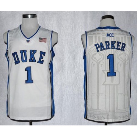 Blue Devils #1 Jabari Parker White Basketball Stitched NCAA Jersey