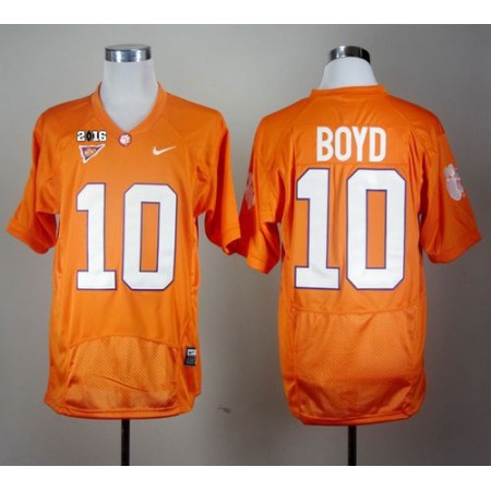 Tigers #10 Tajh Boyd Orange Pro Combat 2016 College Football Playoff National Championship Patch Stitched NCAA Jersey