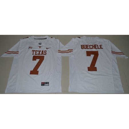 Longhorns #7 Shane Buechele White Limited Stitched NCAA Jersey