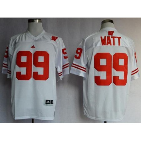 Badgers #99 J.J. Watt White Stitched NCAA Jersey