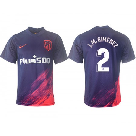 Men's Athletic De Madrid #2 Jose Gimenez Purple Away Soccer Jersey