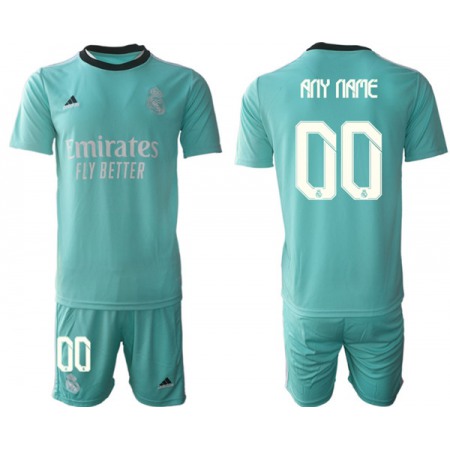 Men's Real Madrid Custom 2021/22 Teal Away Soccer Jersey Suit