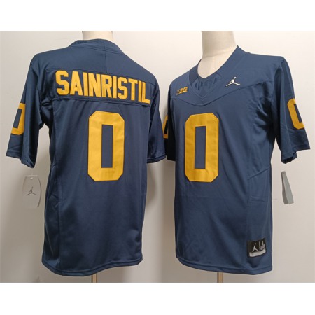 Men's Michigan Wolverines #0 Mike Sainristil 2023 F.U.S.E. Navy Stitched Jersey