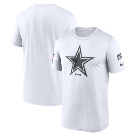 Men's Dallas Cowboys Nike White 2024 Salute To Service Legend Performance T-Shirt