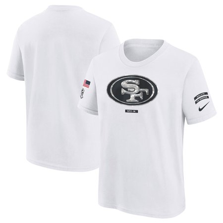 Youth San Francisco 49ers Nike White 2024 Salute To Service T-Shirt