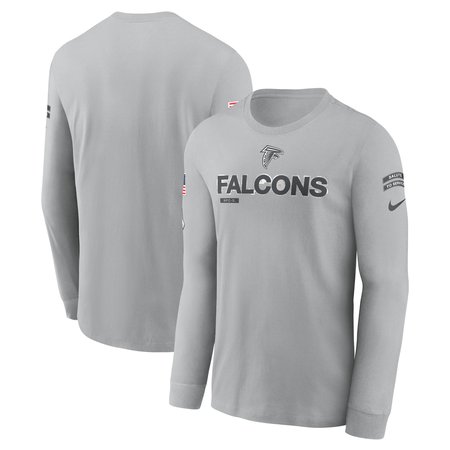 Men's Atlanta Falcons Nike Gray 2024 Salute To Service Long Sleeve T-Shirt