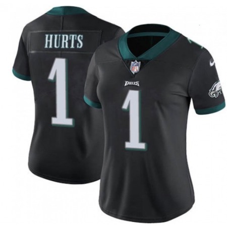 Women's Philadelphia Eagles #1 Jalen Hurts Black Vapor Untouchable Limited Stitched Football Jersey(Run Small)