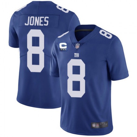 Men's New York Giants #8 Daniel Jones Royal With 3-star C Patch Vapor Untouchable Limited Stitched Jersey