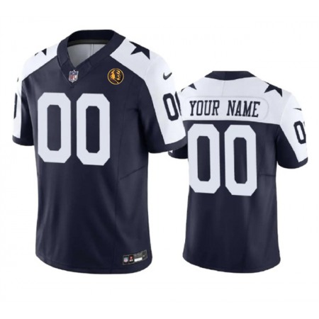 Men's Dallas Cowboys Active Player Custom Navy 2023 F.U.S.E. With John Madden Patch Vapor Limited Stitched Football Jersey