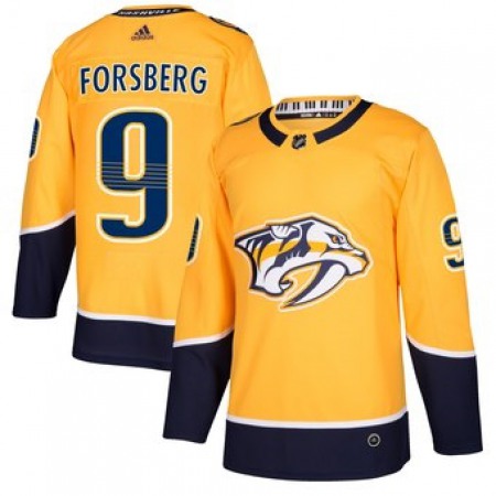 Men's Adidas Nashville Predators #9 Filip Forsberg Yellow Stitched NHL Jersey