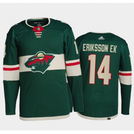 Men's Minnesota Wild #14 Joel Eriksson Ek Green Stitched Jersey