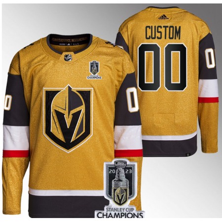 Men's Vegas Golden Knights Active Player Custom Gold 2023 Stanley Cup Champions Stitched Jersey